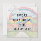 Moderne kleurrijke regenboog dank je leraar Kaart (Voorkant)