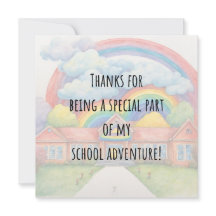 Moderne kleurrijke regenboog dank je leraar Kaart