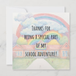 Moderne kleurrijke regenboog dank je leraar Kaart