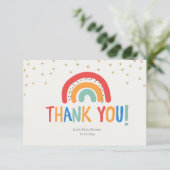 Moderne Kleurrijke Regenboog Dank u kaart (Staand voorkant)