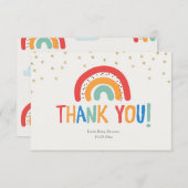 Moderne Kleurrijke Regenboog Dank u kaart (Voorkant / Achterkant)