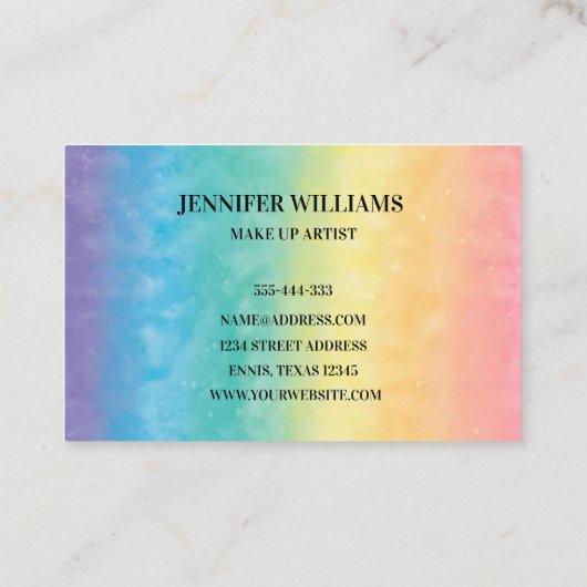 Moderne Kleurrijke Regenboog Elegante Zaken Visitekaartje (Achterkant)