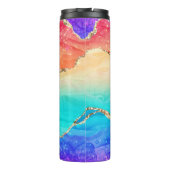 Moderne kleurrijke regenboog glitter thermosbeker (Achterkant)
