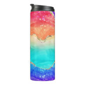 Moderne kleurrijke regenboog glitter thermosbeker (Geroteerd rechts)