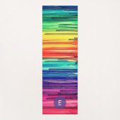 Moderne Kleurrijke Regenboog Monogram Yogamat (Voorkant)
