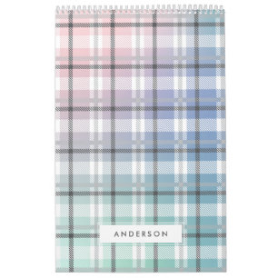 Moderne kleurrijke regenboog plaid fotokalender kalender