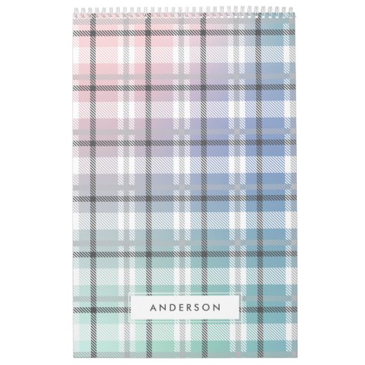 Moderne kleurrijke regenboog plaid fotokalender kalender (Hoes)