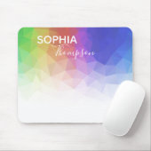 Moderne kleurrijke regenboog Polygonaal Design Mou Muismat (Met muis)