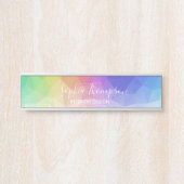 Moderne kleurrijke regenboog Polygonaal - naam Bor Deurbordje (Voorkant)