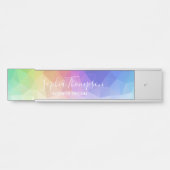Moderne kleurrijke regenboog Polygonaal - naam Bor Deurbordje (Voorkant)