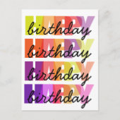 Moderne Kleurrijke Regenboog Typografie Gefelicite Briefkaart (Voorkant)