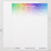 Moderne kleurrijke regenboog-veelhoek - letterhead briefhoofd (Voorkant / Achterkant)