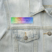 Moderne kleurrijke regenboog-veelhoek naamplaatje (In situ)