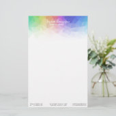 Moderne kleurrijke regenboog veelhoekig - briefpap briefpapier (Staand voorkant)
