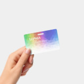 Moderne kleurrijke regenboog-veelhoekige vormgevin badge (Handheld)