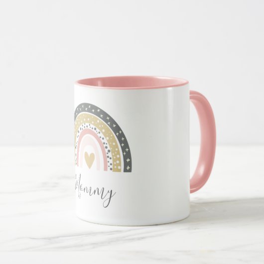 Moderne, kleurrijke regenboogmamma mok (Voorkant rechts)