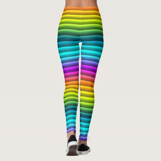 Moderne kleurrijke regenboogstrips leggings (Achterkant)