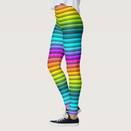 Moderne kleurrijke regenboogstrips leggings