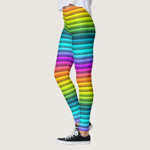 Moderne kleurrijke regenboogstrips leggings