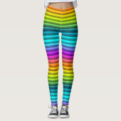 Moderne kleurrijke regenboogstrips leggings (Voorkant)