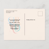 Moderne kleurrijke retrant drie foto-Afstuderen Uitnodiging Briefkaart (Achterkant)