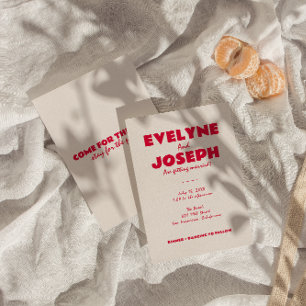 Moderne Kleurrijke Retro Bold Funky Unieke Bruilof Kaart