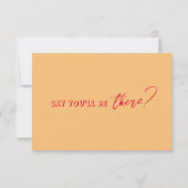 Moderne Kleurrijke Retro Fun Bold Unieke Bruiloft RSVP Kaartje (Achterkant)