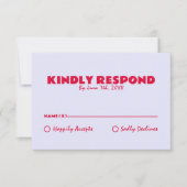 Moderne Kleurrijke Retro Fun Bold Unieke Bruiloft RSVP Kaartje (Voorkant)