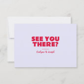 Moderne Kleurrijke Retro Fun Bold Unieke Bruiloft RSVP Kaartje (Achterkant)