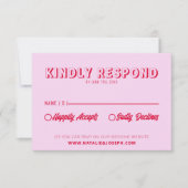 Moderne Kleurrijke Retro Fun Bold Unieke Bruiloft RSVP Kaartje (Voorkant)