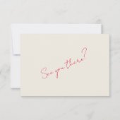 Moderne Kleurrijke Retro Fun Whimsical Bruiloft RSVP Kaartje (Achterkant)