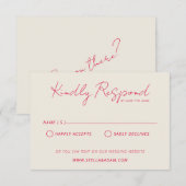 Moderne Kleurrijke Retro Fun Whimsical Bruiloft RSVP Kaartje (Voorkant / Achterkant)