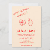 Moderne Kleurrijke Retro Fun Whimsical Script Brui Kaart (Voorkant)