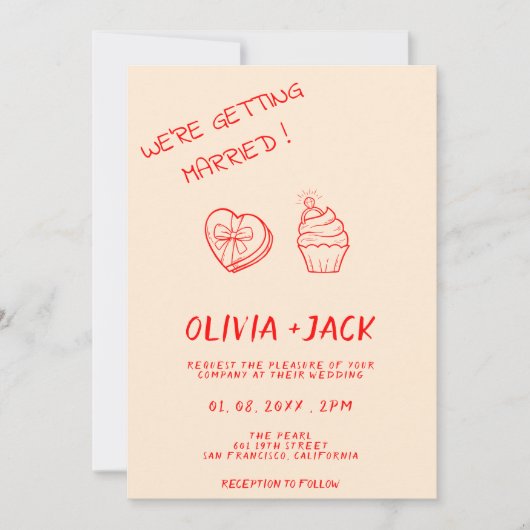 Moderne Kleurrijke Retro Fun Whimsical Script Brui Kaart (Voorkant)