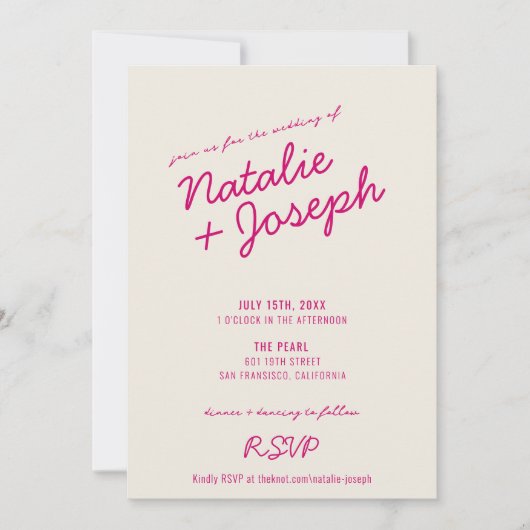 Moderne Kleurrijke Retro Fun Whimsical Script Brui Kaart (Voorkant)