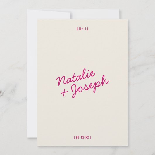 Moderne Kleurrijke Retro Fun Whimsical Script Brui Kaart (Achterkant)