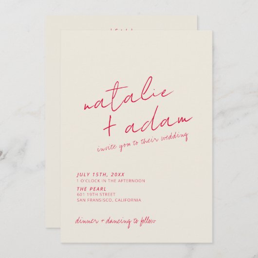 Moderne Kleurrijke Retro Fun Whimsical Script Brui Kaart (Voorkant / Achterkant)