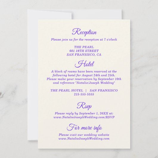 Moderne Kleurrijke Retro Funky Alles In Een Bruilo Kaart (Achterkant)