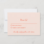 Moderne Kleurrijke Retro Funky Bright Bold Bruilof RSVP Kaartje (Voorkant)