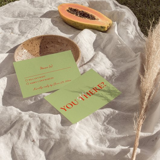 Moderne Kleurrijke Retro Funky Felle Trouwdag RSVP Kaartje