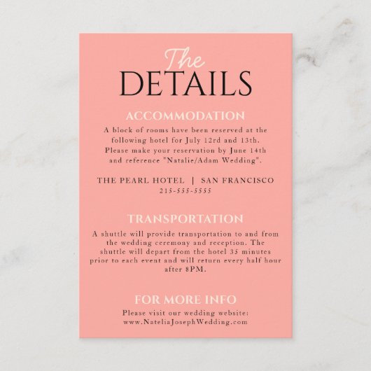 Moderne kleurrijke retro funky unieke bruiloft det informatiekaartje (Voorkant)