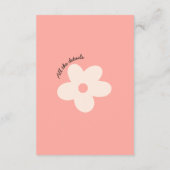 Moderne kleurrijke retro funky unieke bruiloft det informatiekaartje (Achterkant)