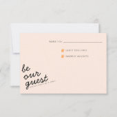 Moderne kleurrijke retro funky unieke bruiloft RSVP kaartje (Voorkant)