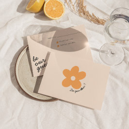 Moderne kleurrijke retro funky unieke bruiloft RSVP kaartje