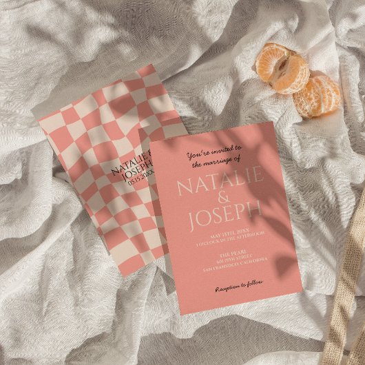 Moderne Kleurrijke Retro Heldere Vette Unieke Huwe Kaart