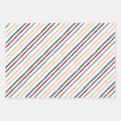 Moderne kleurrijke retro kerstvakantie strepen inpakpapier vel (Voorkant)