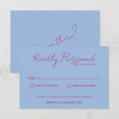 Moderne Kleurrijke Retro Leuke Bruiloft Eenvoudige RSVP Kaartje (Voorkant / Achterkant)