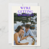 Moderne Kleurrijke Retro Leuke Funky Foto Bruiloft Kaart (Achterkant)