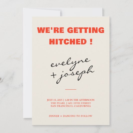 Moderne kleurrijke retro leuke funky QR code bruil Kaart (Voorkant)