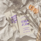 Moderne Kleurrijke Retro Leuke Funky Unieke Bruilo Kaart